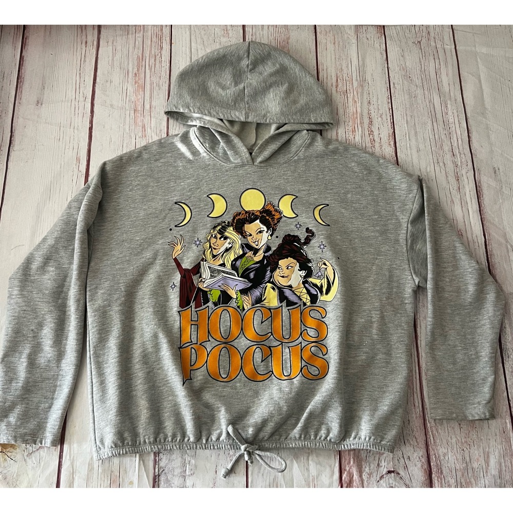 Disney Hocus Pocus Sanderson Sisters Graphic Hoodie Gray XXXL Halloween Movie